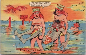 HUMOR PC-WE ALWAYS GET OUR MAN -YOU BETTER COME TO MY RESCUE - Picture 1 of 2