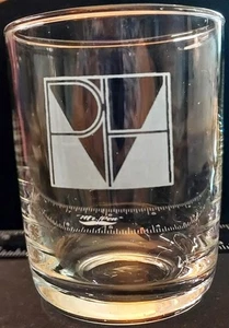 Vtg Mid-20th Century MCM (unidentified) 'PH' Hotel Geometric Logo Drinking Glass - Foto 1 di 4