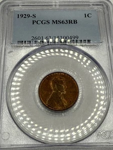 1929 S MS63RB And 1930 MS64BN Lincoln Wheat. PCGS. - Picture 1 of 4