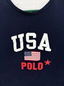 Polo Ralph Lauren Herren klassische Passform marineblau USA Flagge Rundhalsausschnitt T-Shirt, XXL - Bild 1 von 5