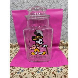 Vintage Disney Mickey & Minnie Mouse Glas Bonbonglas "For Good Little" 9" - Bild 1 von 6