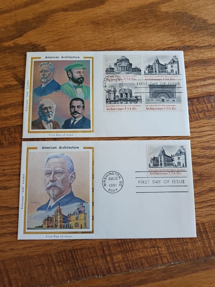2 - U.S. Colorano Silk American Architecture 1980 FDC's - Image 1 of 1
