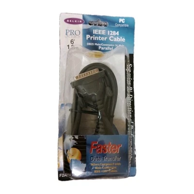 New Belkin Printer Cable IEEE 1294 Pro Series 6ft 1.8m DB25 Male  - Image 1 of 4