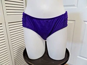 NWT Women's Bar III Side Shirred Hipster Bikini Bottom Swimsuit Sz L in Navy - Picture 1 of 4
