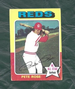 Tarjeta de béisbol 1975 Topps #320 Pete Rose Cincinnati Reds en muy buena condición - Imagen 1 de 2