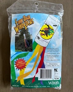 Vintage Flying Witch Halloween Windsock 60 inch NEW - Picture 1 of 3
