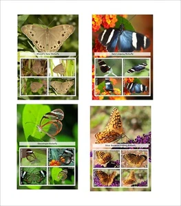 BUTTERFLIES 2013 INSECT BUGS 8 SOUVENIR SHEETS MNH UNPERFORATED PAPILLONS - Picture 1 of 2