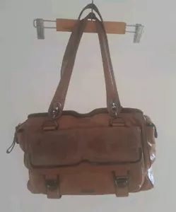 Mimco Leather Handbag Shoulder Bag Tan Brown Work - Picture 1 of 18