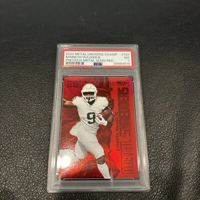 2022 Kenneth Walker III Rookie Skybox Metal Universe Red PMG  #/100 PSA 7🚀🚀 - Image 1 of 3