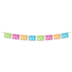 Banner colorato Luau Ibisco decorazione festa fiori 12' carta stock pennant - Foto 1 di 1