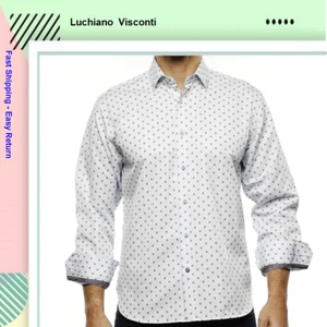 Luchiano Visconti Light Blue with Navy Paisley Diamonds Shirt Shize XL. - Picture 1 of 1