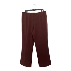 Oxygen Women Dress Pants Size 18 Flat Front Waist Back Elastic Coffee Brown - Picture 1 of 7