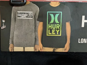 Hurley Youth Boys' 2 Pack Grey/Black SL&LS Graphic T-Shirt (985998-023) Asst Siz - Picture 1 of 3