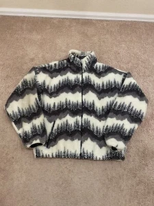 Vintage 90s Timberline AOP Forest Fleece Zip Jacket Size Large - Bild 1 von 6