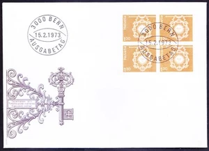 Switzerland 1973 FDC blk, Architecture Crafts, Toggenburg in canton of St Gallen - Picture 1 of 1