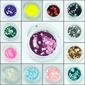 Chunky Square Glitter pot Festival Dance Clubbing Make up Eye Face Body Cosmetic - Picture 1 of 25