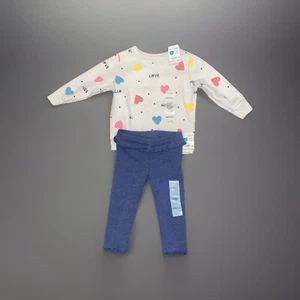 Garanimals Infant Girl's 2-Piece ๐ Love Long Sleeve/Pant Set, 6-9 Months Cute! - Picture 1 of 4