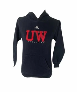 Boy's Medium Hoodie Adidas Black and Red University of Wisconsin Athletics - Picture 1 of 8