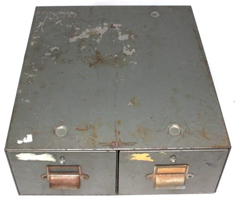 Antique Yawman Erbe Metal Industrial Stacking File Cabinet Section Cover