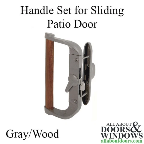 Blemished Diecast Handle Set - Sliding Patio Door - Wood/Gray Cover