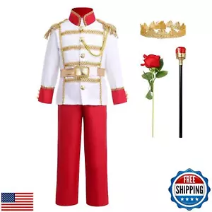 Prince Charming Costume For Boys Kids Royal Prince Outfits Long Sleeve Jacket - Picture 1 of 5