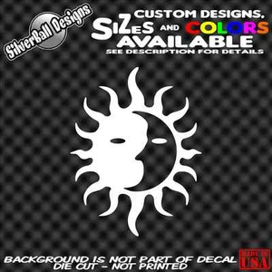 Sun and Moon Custom Vinyl decal Car truck window laptop Symbol JDm 3ds - Picture 1 of 1