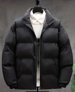 Men'S Jacket, Solid Color Polyester 100% Long Sleeve, Stand Collar, Regular Fit, - Picture 1 of 7