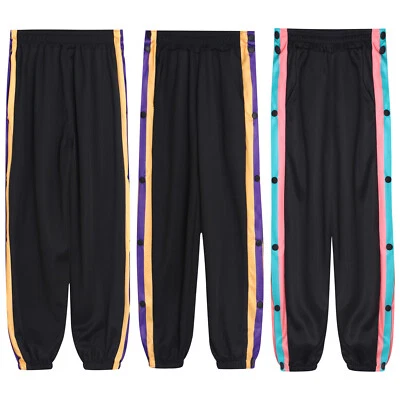 Boys Side Split Buttons Pants Loose Fit Pants Button Sport Running Sweatpants - Image 1 of 4