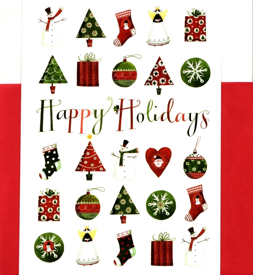 Red & Green Happy Holidays Remember Favorite Things  Christmas Cards - Set of 3 - Image 1 of 3