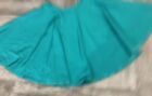 1St Position Green Full Circle Dance Skirt - Size 4 - Shiny Lycra, Vgc
