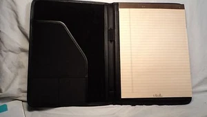 Debon 8593 Black Leather & Nylon Letter Sized Writing Pad - Picture 1 of 5