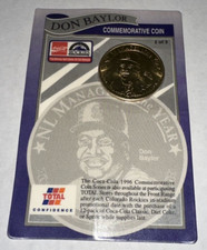 1996 Colorado Rockies Coin #2 Don Baylor Manager of the Year Total Gas Promo SGA