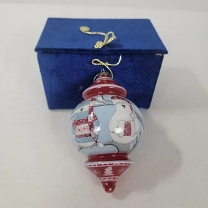 Pier 1 One Adorno de Navidad en caja original Snowbirds 2011 Bird ~5.25" Li Bien - Imagen 1 de 3