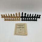 ROTTGAMES Vintage Chess Set Wooden Box Pieces 2.5" King Tan/Black Pieces + Paper