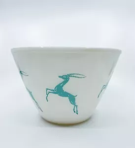Vintage Fire King Milchglas konische spritzwassergeschützte Schüssel - Türkis Gazelle, 9,5" - Bild 1 von 13