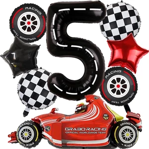 5Th Fast Vintage Birthday Party Decorations with Inflatable Red Car Tyres Stars  - Picture 1 of 22