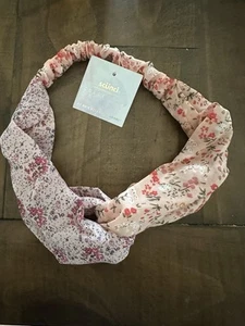 Fascia elastica Scunci floreale doppio motivo avvolgente in seta nuova - Foto 1 di 4