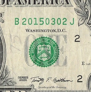 MAR 02 2015 Birthday Fancy Serial Number Date Note One Dollar Bill 03 02 2015 - Picture 1 of 11