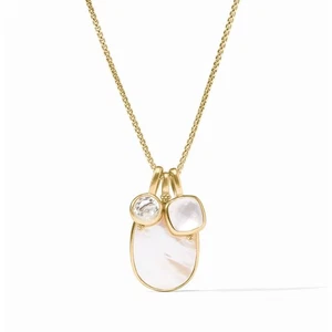 Julie Vos Kaleidoscope Pendant Necklace 24K Gold Plated Iridescent Clear Crystal - Bild 1 von 10