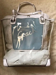 Coach durchsichtig/weiß Vinyl PVC Beuteltasche Tasche Schultertasche R9 - Bild 1 von 5
