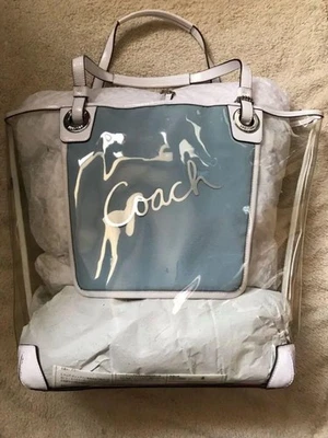 Coach Clear/White Vinyl PVC Tote Bag Shoulder Bag R9 - Image 1 of 4