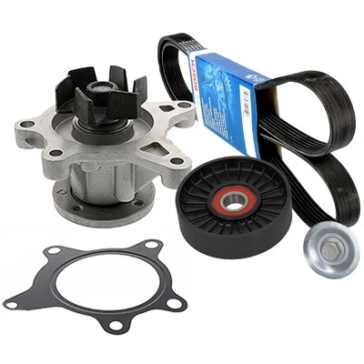BOSCH 6PK1256 Keilrippenriemen + Spannrolle WAPU für HYUNDAI KIA mit Klima - Bild 1 von 4
