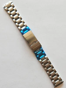 14 mm - 18 mm - silberfarbenes Metall Uhrenarmband - (Edelstahlschließe / verstellbares Ende - Bild 1 von 4