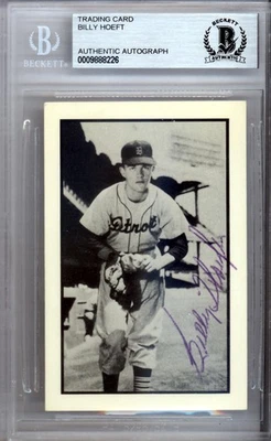 Billy Hoeft Signed 1953 Bowman Reprint Card 18 Detroit Tigers Beckett - Image 1 of 2