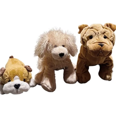 Webkinz Dog Lot Plush Stuffed Animal  Bulldog Sharpei Golden Retriever No Codes - Image 1 of 4