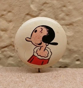 Olive Oyl Kellogg's Pep (1946) 7/8" Vintage Popeye Comic Pin-Back Button - Picture 1 of 4
