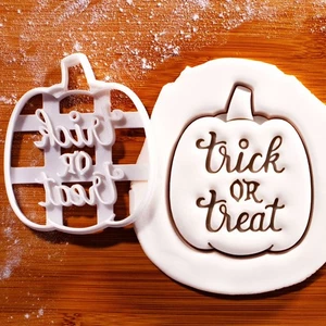 Trick or Treat Pumpkin Cookie Cutter - Halloween Party Spooky Baking Carving - Picture 1 of 7