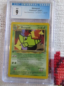 2001 POKEMON NEO DISCOVERY #42/75 METAPOD 1st EDITION CGC 9 GRADED CARD - Picture 1 of 6