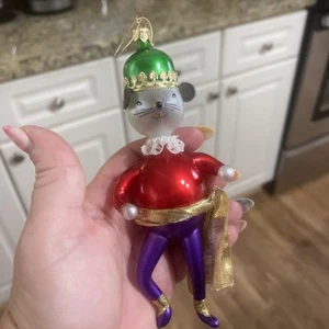 De Carlini Vintage Glas Karneval Ratte bunt Weihnachtsschmuck - Bild 1 von 5