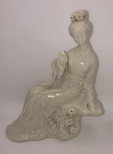 Antique Chinese Porcelain Figurine White Bisque Blanc De Chine Marked - Picture 1 of 12